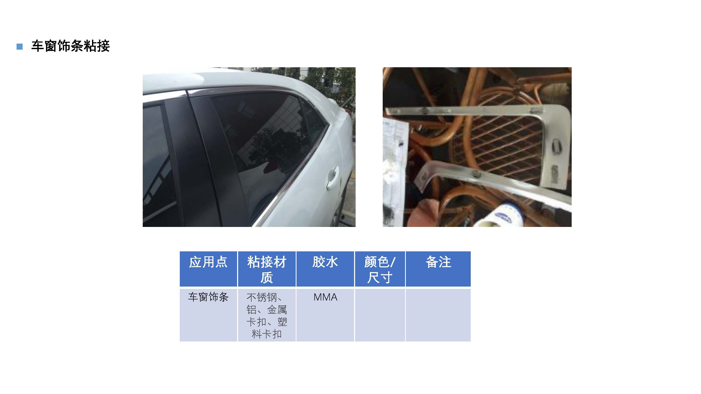 汽車內外飾件粘接應用